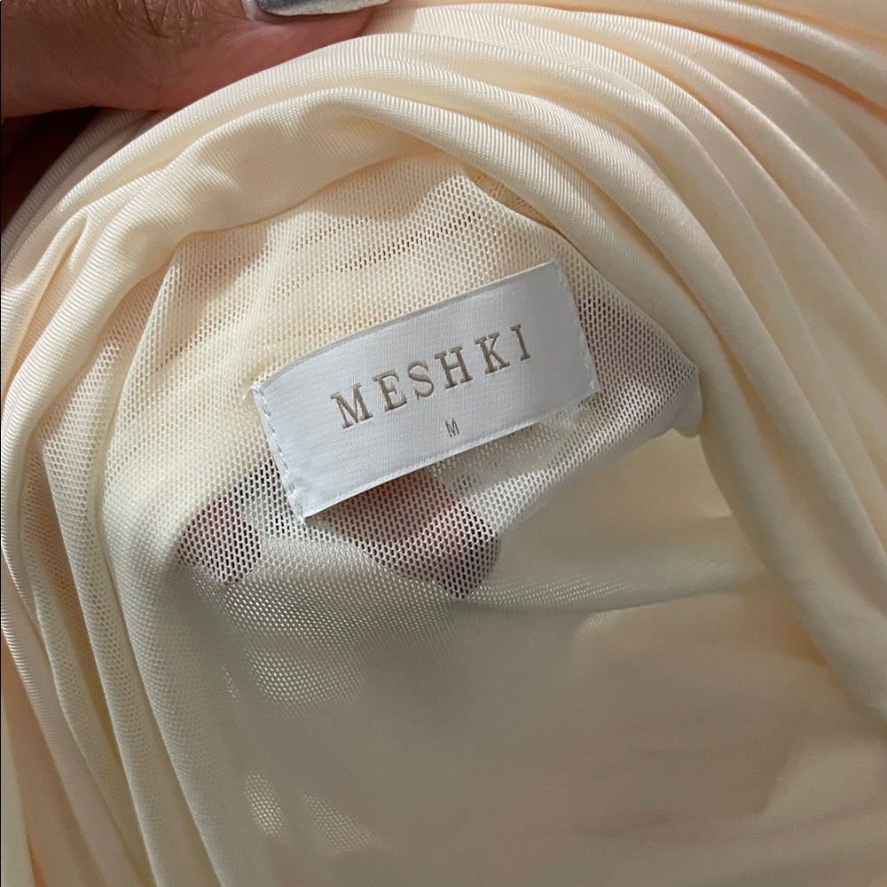 Meshki Cream Off-Shoulder Long Sleeve Gown - Picture 2 of 8